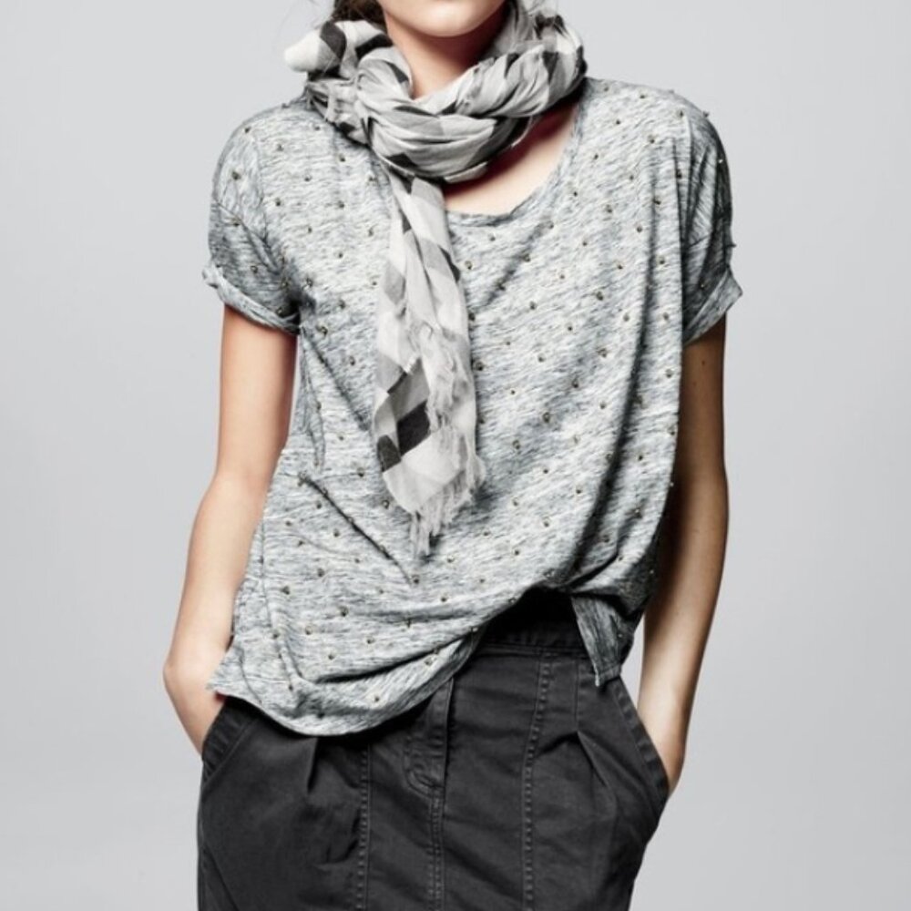 J. Crew Sequin Dot T-Shirt in Gray XS